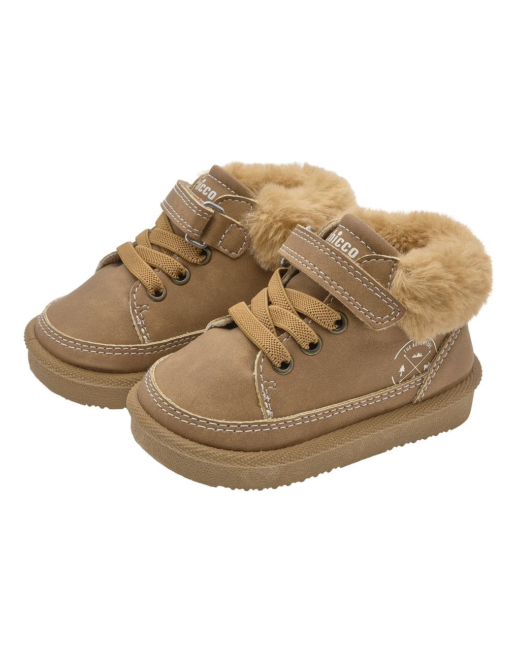 Chicco - polacchino bimbo fassy cuoio stringata con pelo