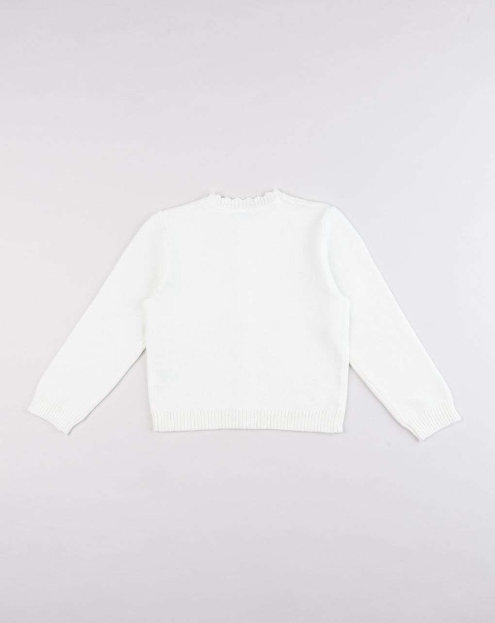 Cardigan bambina a scialle lungo panna