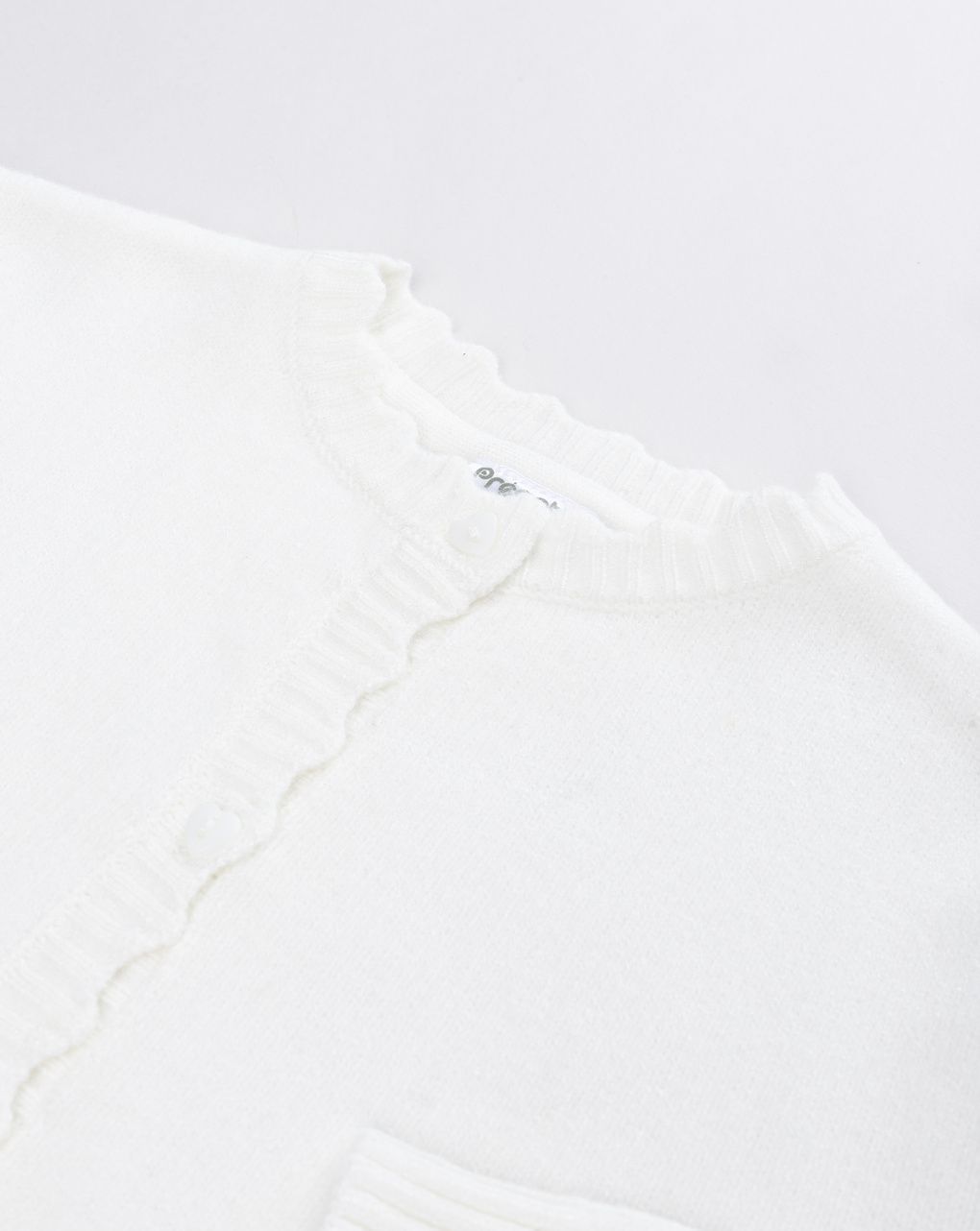 Cardigan bambina a scialle lungo panna