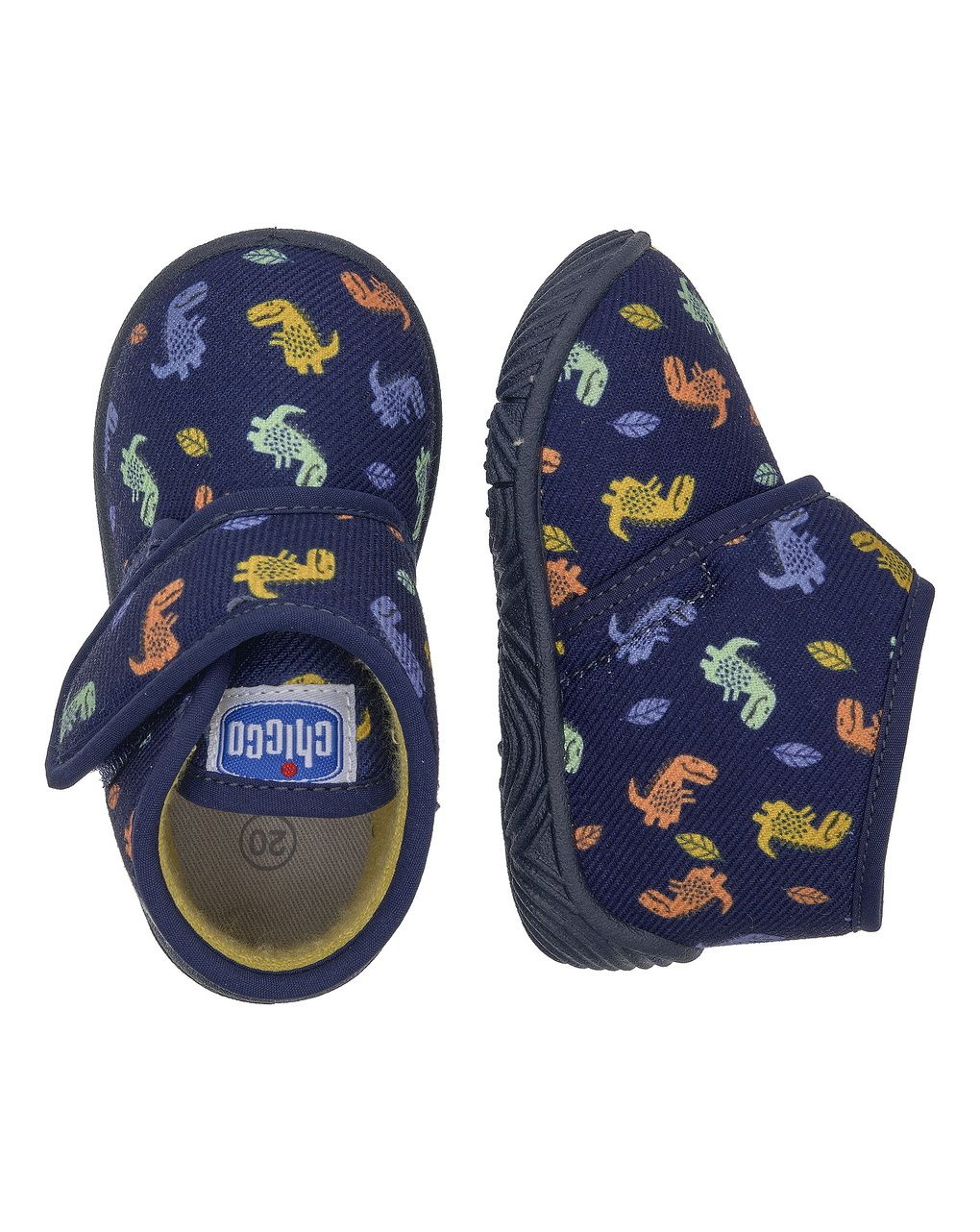 Chicco - scarpe asilo bimbo blu fantasia disnosauri